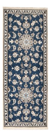 Tapis de couloir Tapis persan - Nain - 195 x 77 cm - bleu de mer