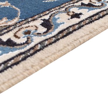 Tapis de couloir Tapis persan - Nain - 195 x 77 cm - bleu de mer