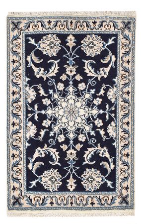 Tapis persan - Nain - 90 x 60 cm - bleu foncé