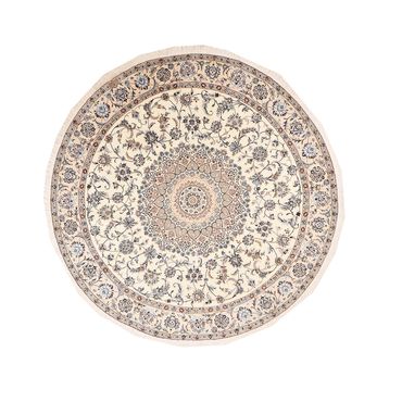 Perzisch tapijt - Nain - Premium rond  - 252 x 252 cm - crème