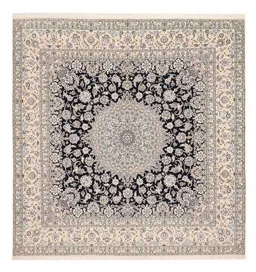 Tapis persan - Nain - Royal carré  - 310 x 305 cm - bleu foncé