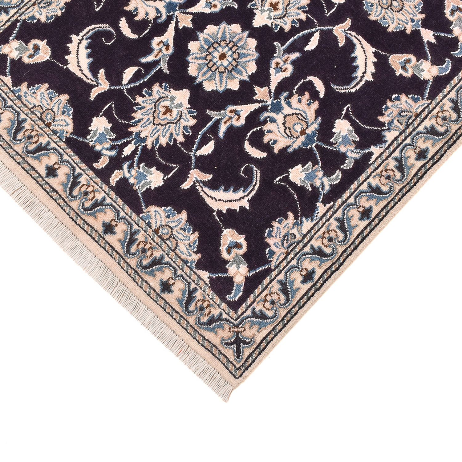 Tapis de couloir Tapis persan - Nain - 250 x 80 cm - bleu foncé