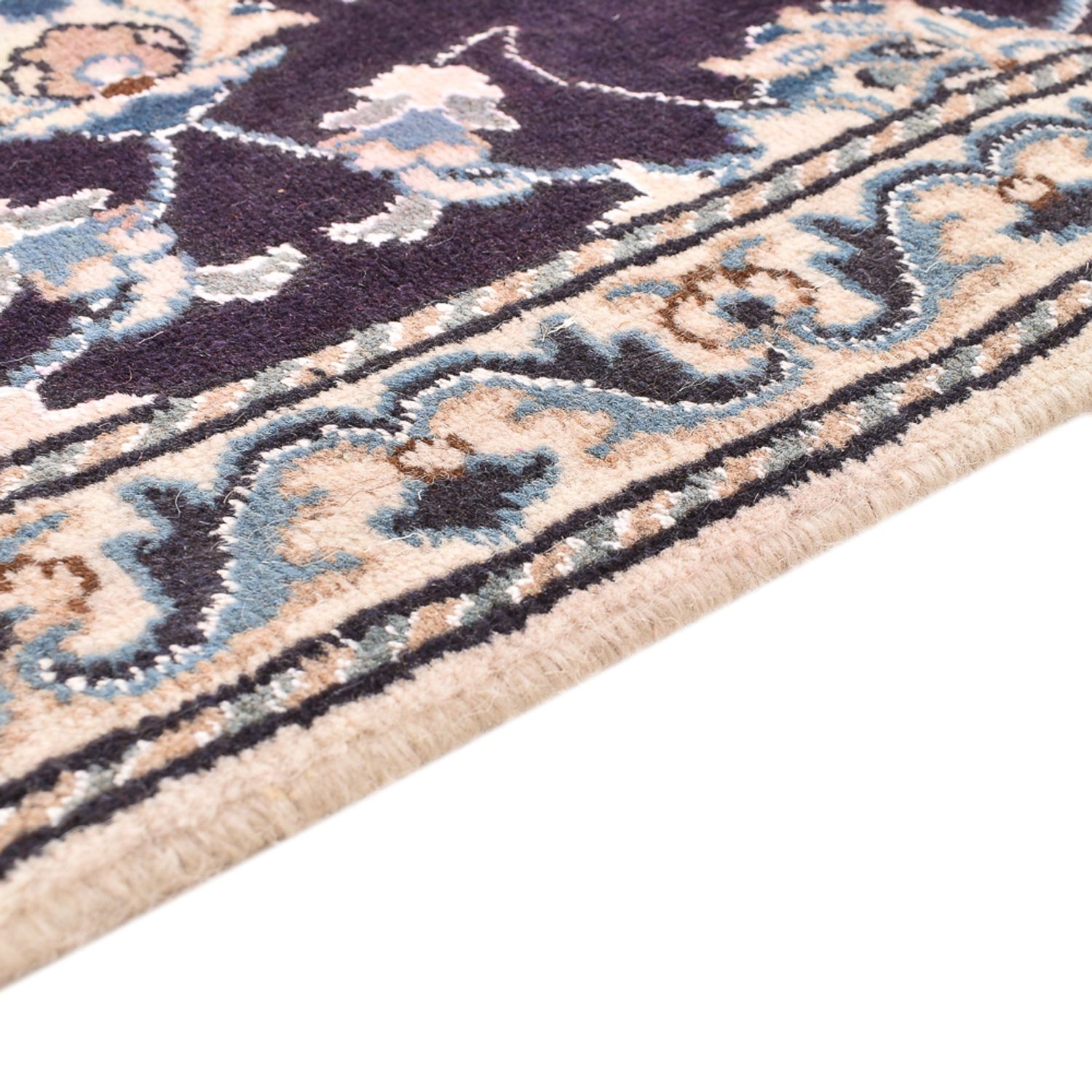 Tapis de couloir Tapis persan - Nain - 250 x 80 cm - bleu foncé