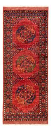 Runner Afghan Rug - 201 x 81 cm - red