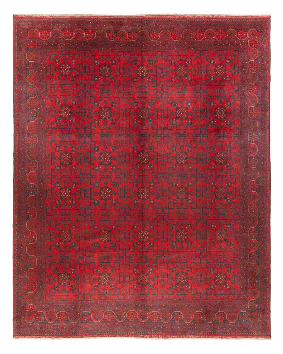 Alfombra afgana - 391 x 305 cm - rojo burdeos