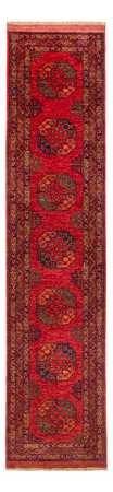 Tapis de couloir Tapis afghan - 368 x 85 cm - rouge