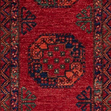 Løper Afghansk teppe - 368 x 85 cm - rød