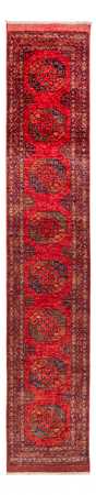 Loper Afghaans tapijt - 395 x 75 cm - rood