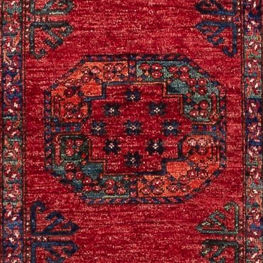 Løper Afghansk teppe - 395 x 75 cm - rød