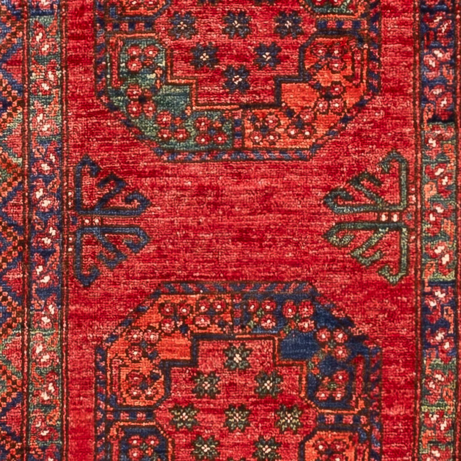 Runner Afghan Rug - 395 x 76 cm - red