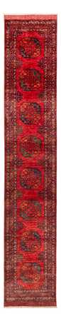 Loper Afghaans tapijt - 395 x 77 cm - rood