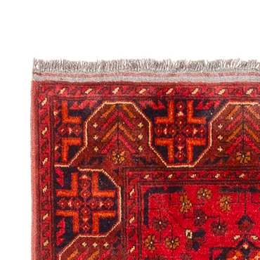 Loper Afghaans tapijt - Kunduz - 395 x 80 cm - rood