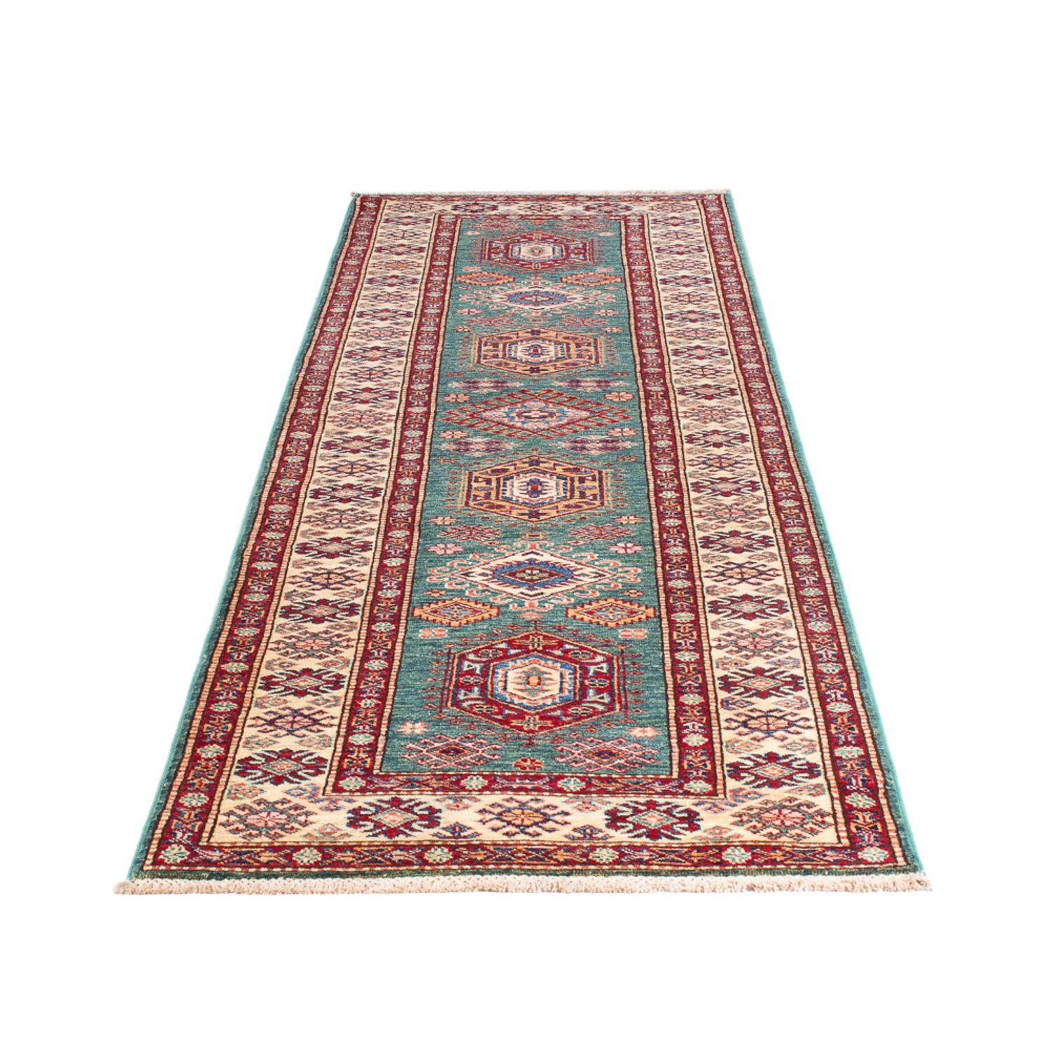 Tapis de couloir Tapis Ziegler - Kazak - 294 x 84 cm - turquoise