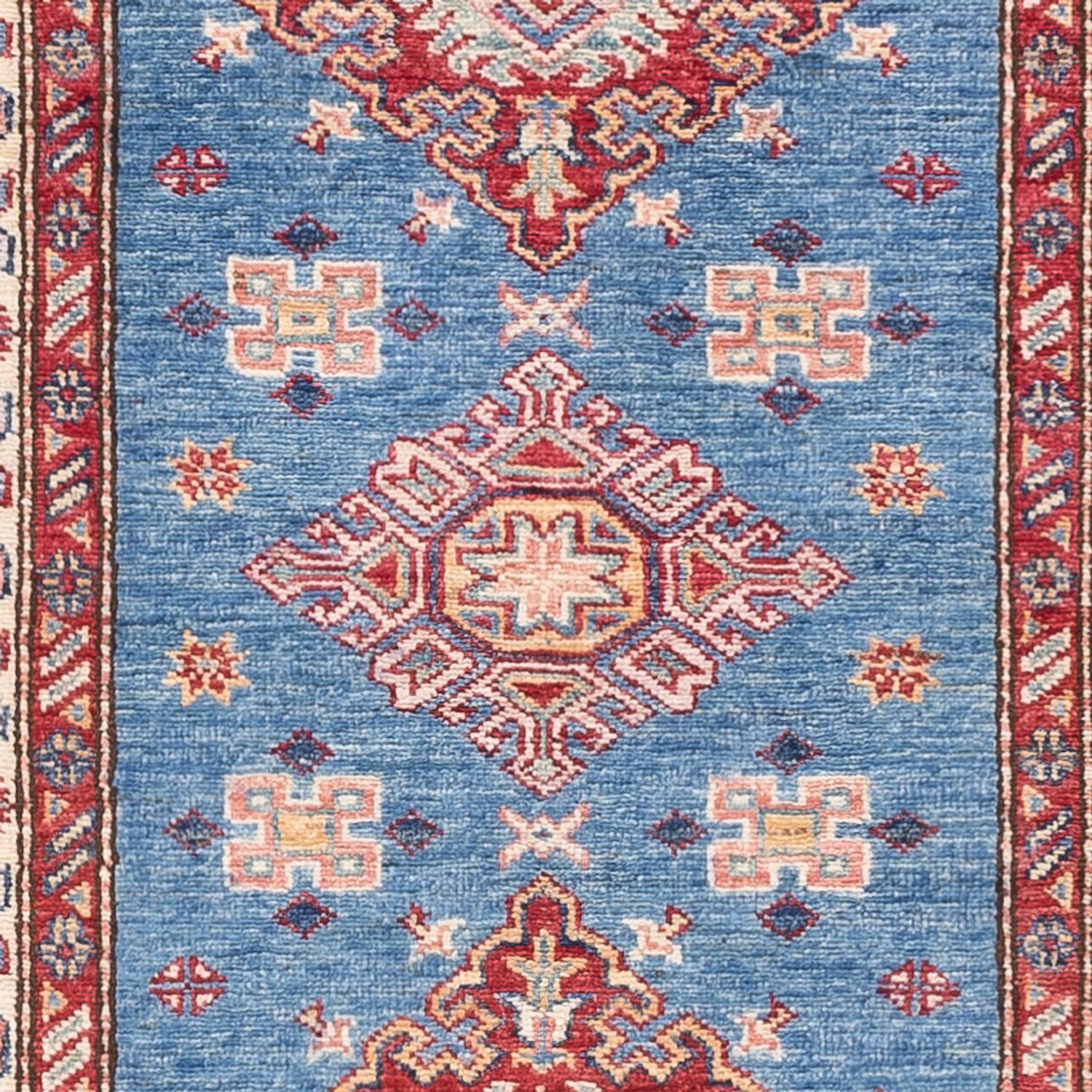 Tapis de couloir Tapis Ziegler - Kazak - 299 x 85 cm - bleu