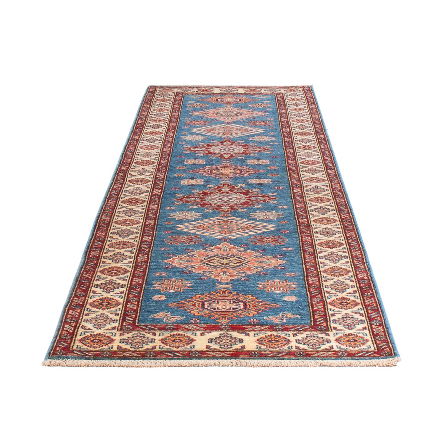 Tapis de couloir Tapis Ziegler - Kazak - 299 x 85 cm - bleu