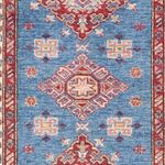 Tapis de couloir Tapis Ziegler - Kazak - 299 x 85 cm - bleu