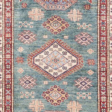 Alfombra de pasillo Alfombra Ziegler - Kazak - 303 x 80 cm - turquesa