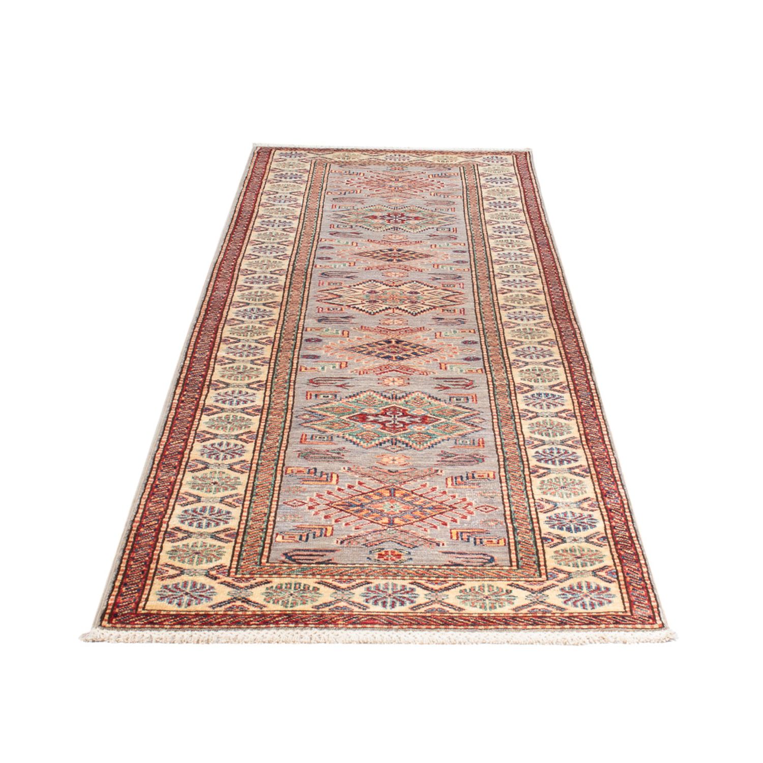 Tapis de couloir Tapis Ziegler - Kazak - 306 x 80 cm - marron clair