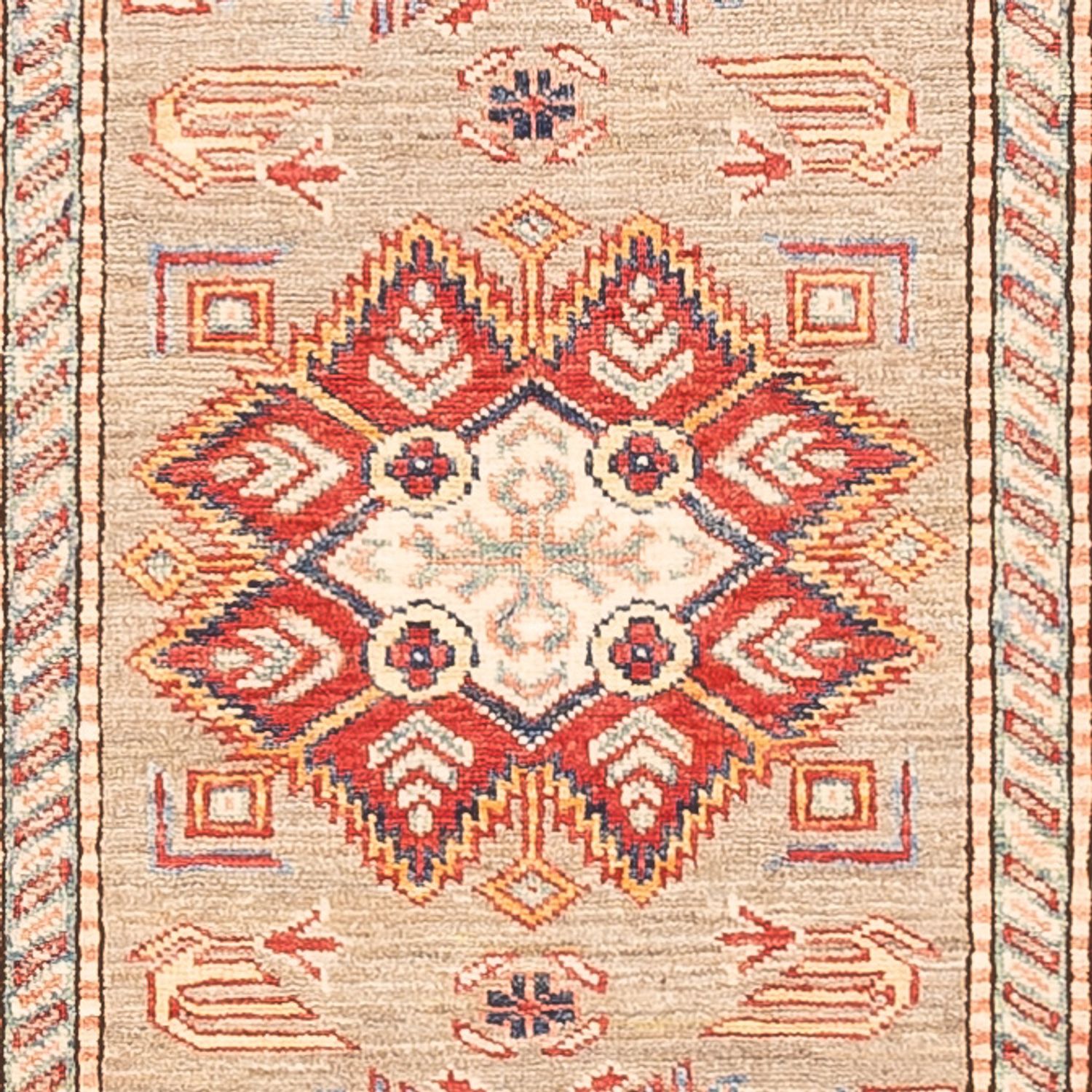 Biegacz Dywan Ziegler - Kazak - 293 x 81 cm - ciemny beż