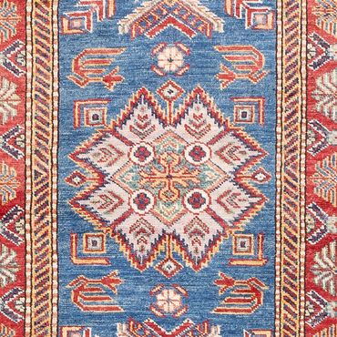 Løper Ziegler Teppe - Kazak - 306 x 79 cm - blå