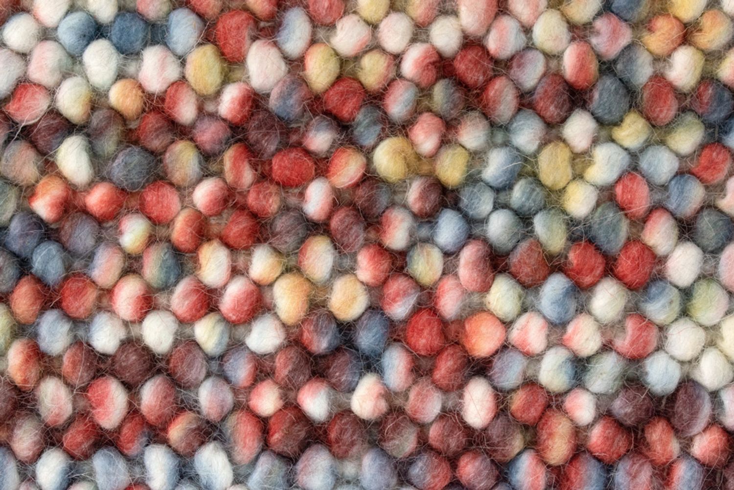 Wool Rug - Felt ball - Mosaik - rectangle