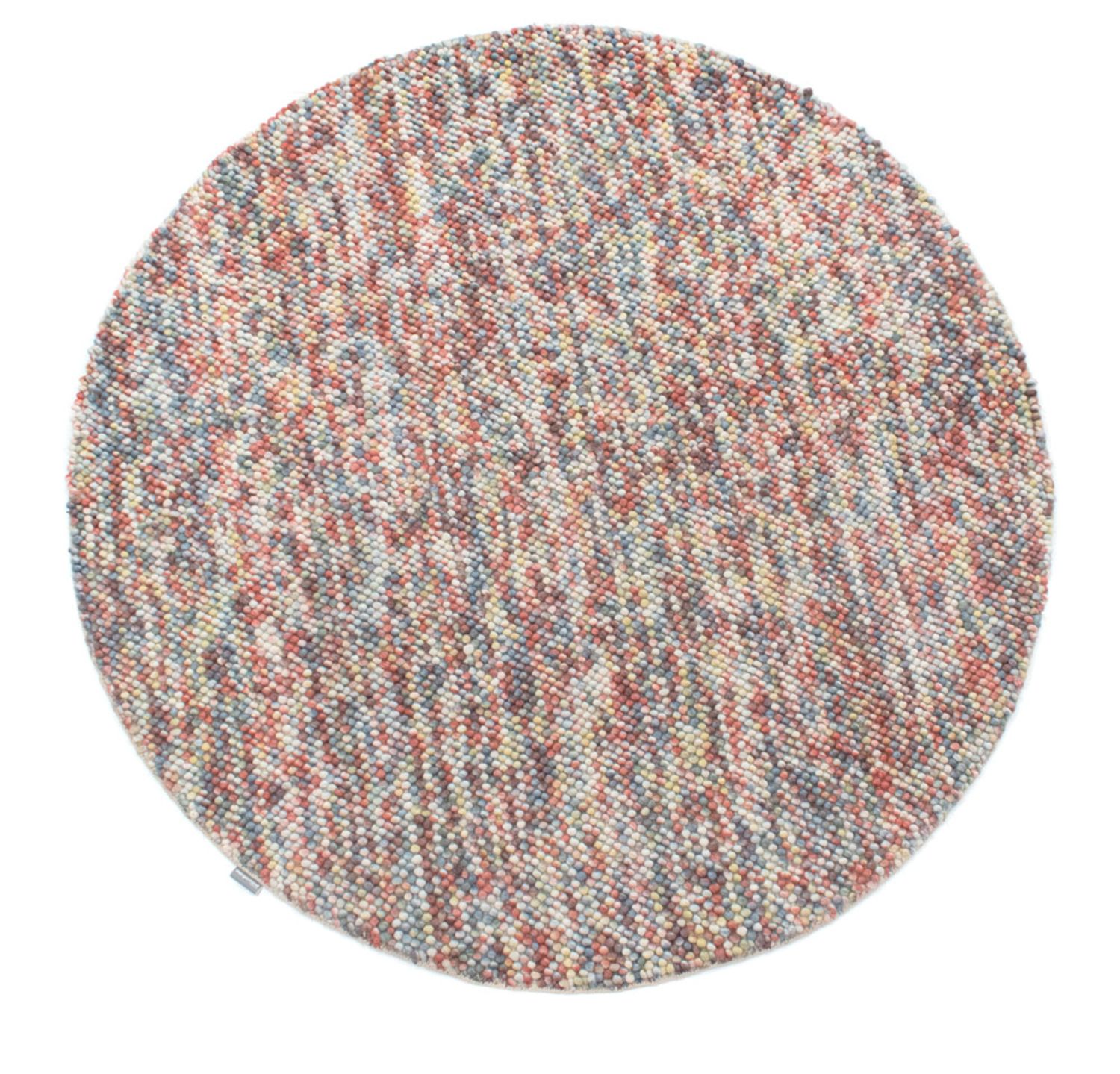 Wool Rug - Felt ball - Mosaik - round