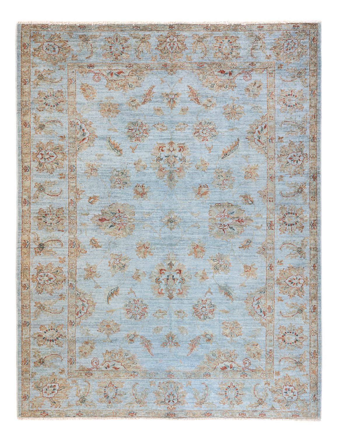 Tappeto Ziegler - Moderno - Vintage/Tinto di moda - 197 x 148 cm - blu chiaro