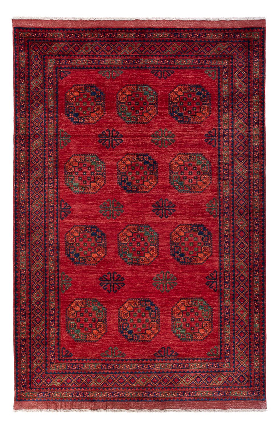 Alfombra afgana - Kunduz - 317 x 213 cm - rojo