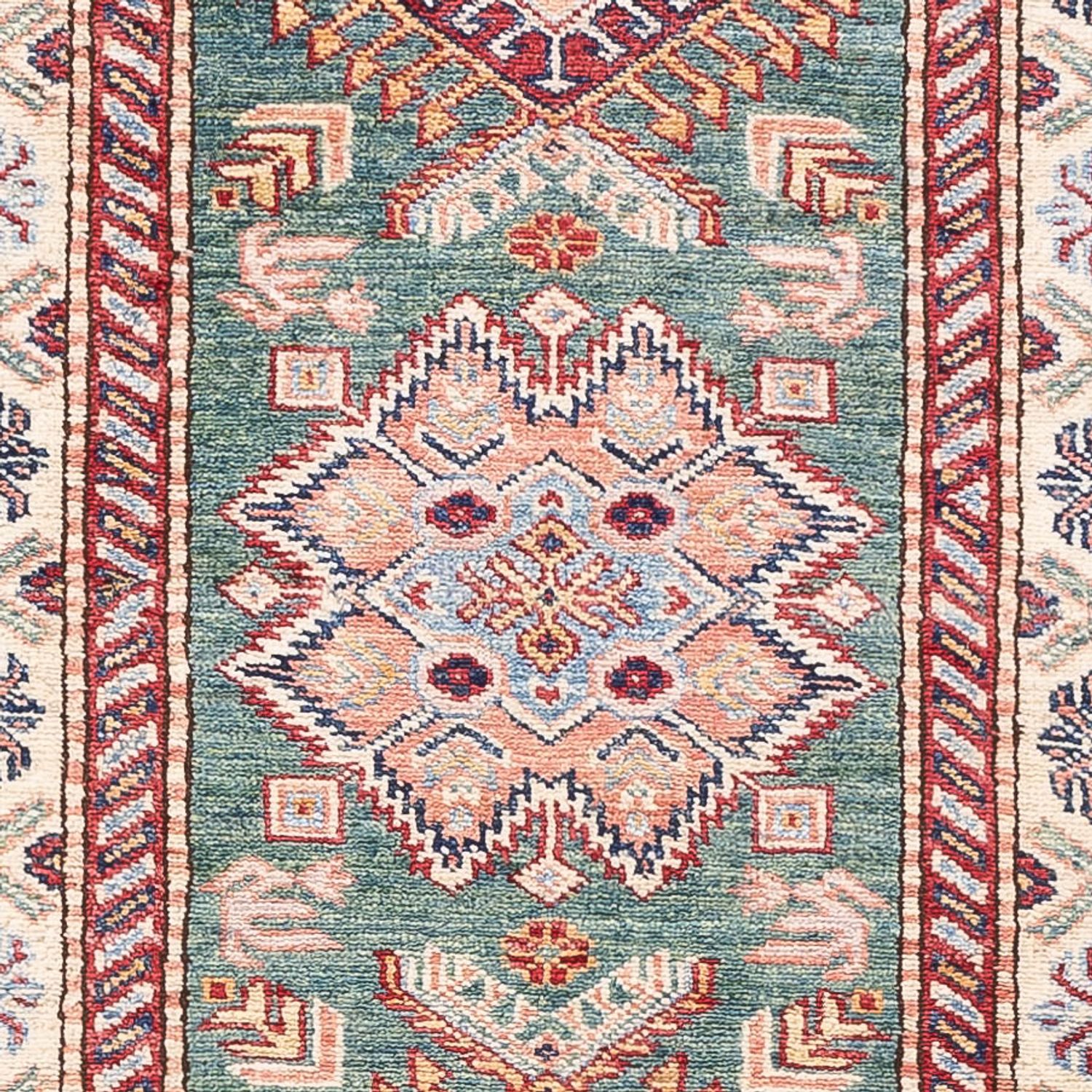 Corredor Tapete Ziegler - Kazak - 248 x 73 cm - verde escuro