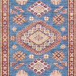 Tapis de couloir Tapis Ziegler - Kazak - 252 x 75 cm - bleu