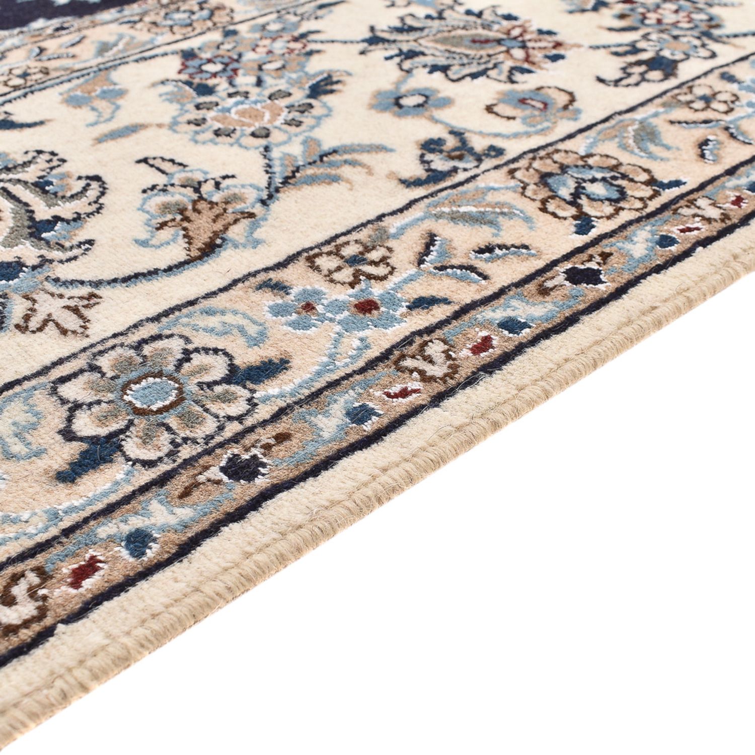 Tapis persan - Nain - 355 x 284 cm - bleu foncé