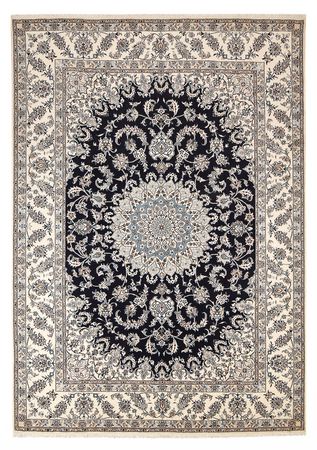 Tapis persan - Nain - 355 x 284 cm - bleu foncé