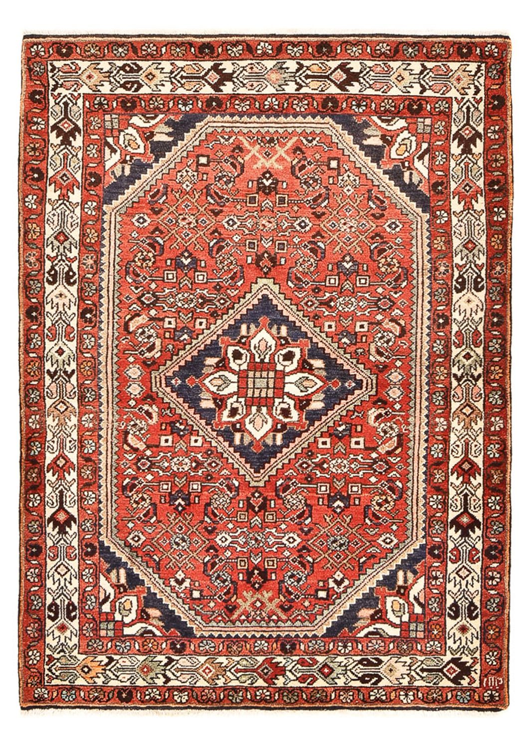 Tapis persan - Nomadic - 161 x 117 cm - rouge clair