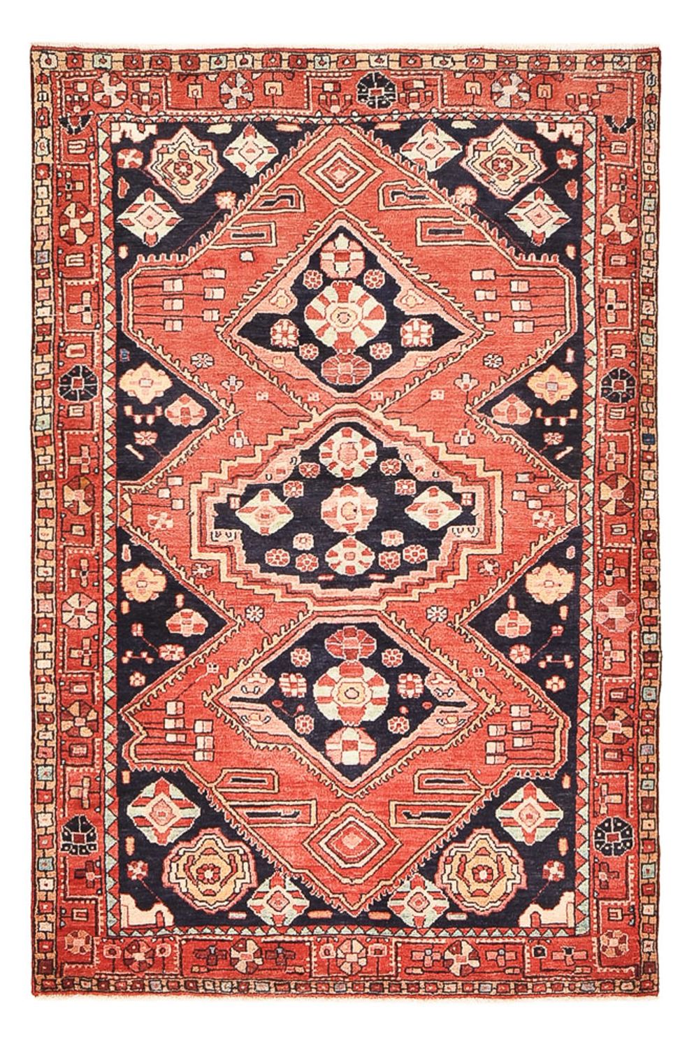 Tapis persan - Nomadic - 165 x 105 cm - rouge clair