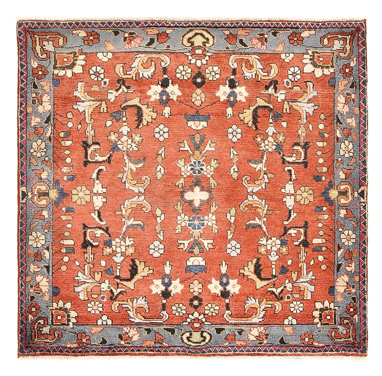 Tapis persan - Nomadic carré  - 111 x 111 cm - rouge clair