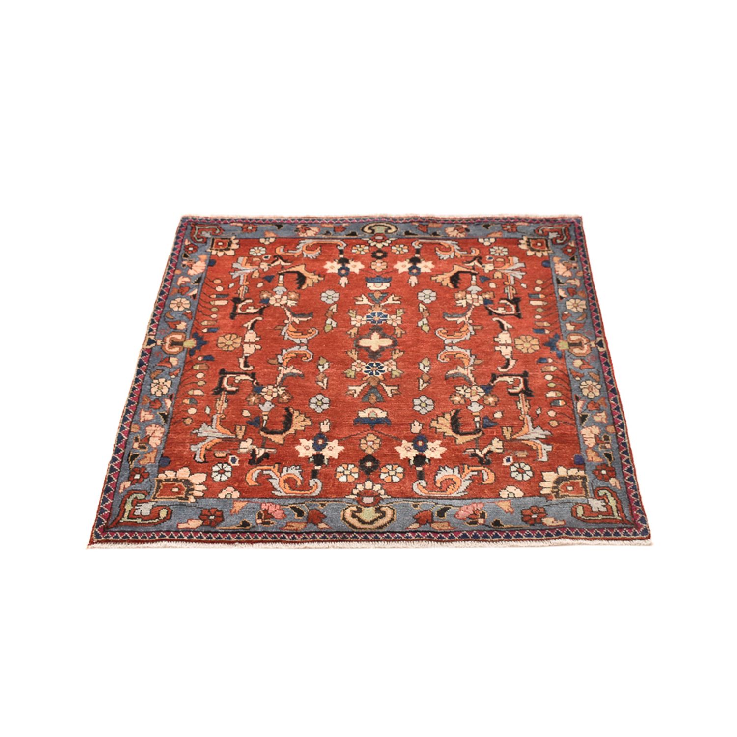 Tapis persan - Nomadic carré  - 111 x 111 cm - rouge clair