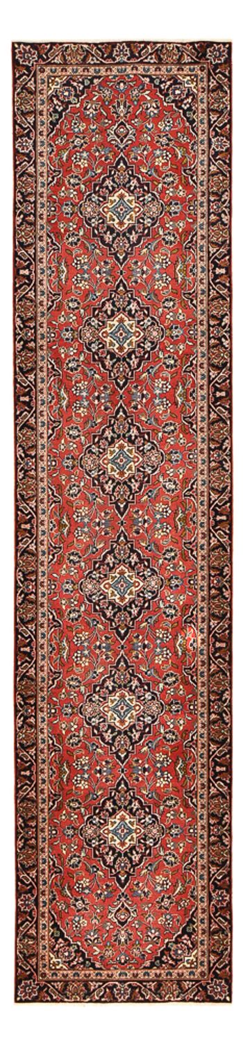 Tapis de couloir Tapis persan - Keshan - 397 x 90 cm - rouge foncé