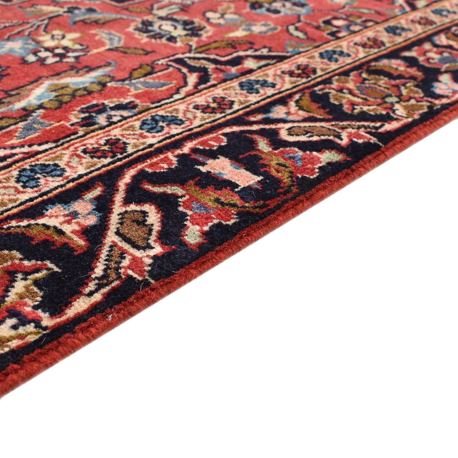 Tapis de couloir Tapis persan - Keshan - 397 x 90 cm - rouge foncé