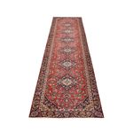 Tapis de couloir Tapis persan - Keshan - 397 x 90 cm - rouge foncé