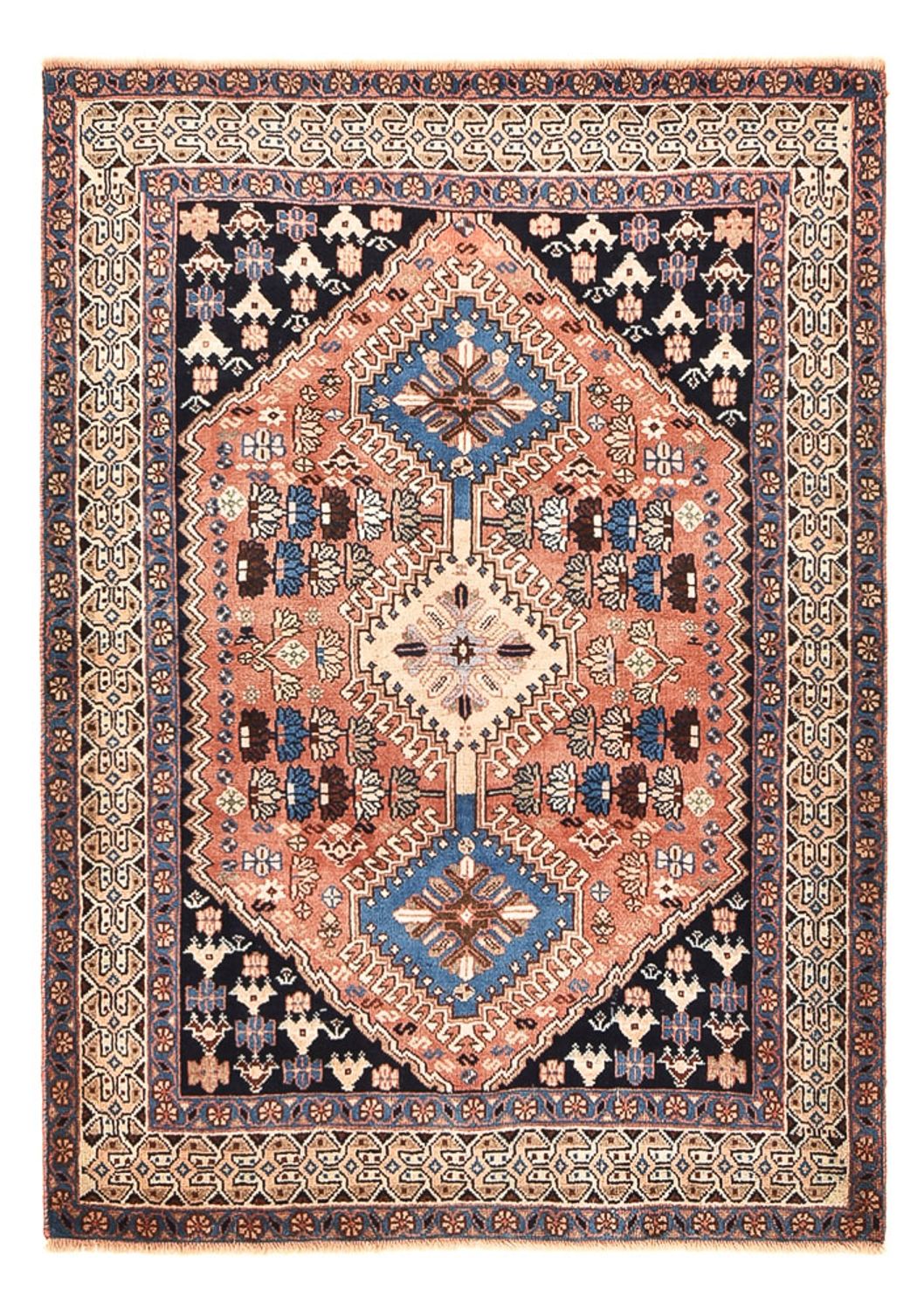 Tapis persan - Nomadic - 150 x 113 cm - rouge clair