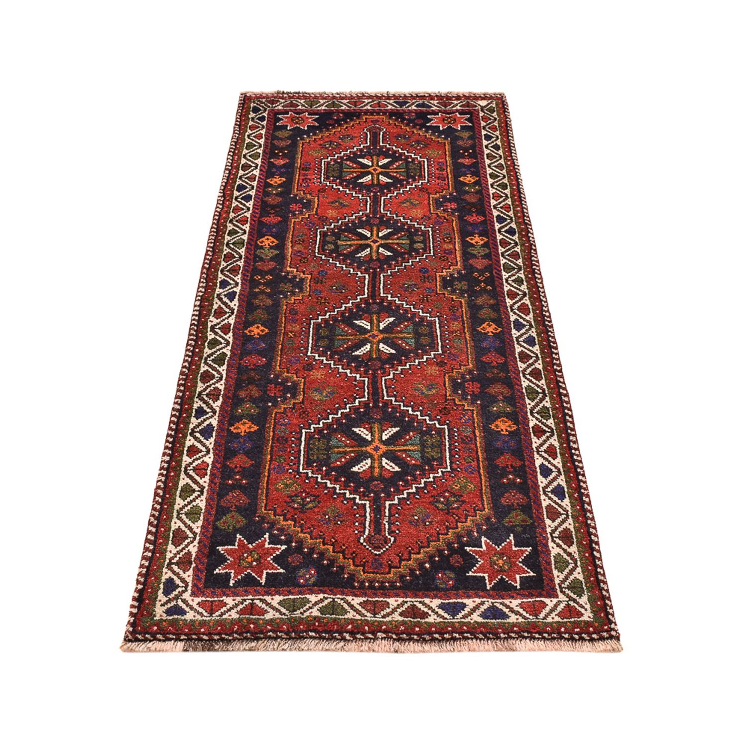 Tapis de couloir Tapis persan - Nomadic - 200 x 82 cm - rouge foncé