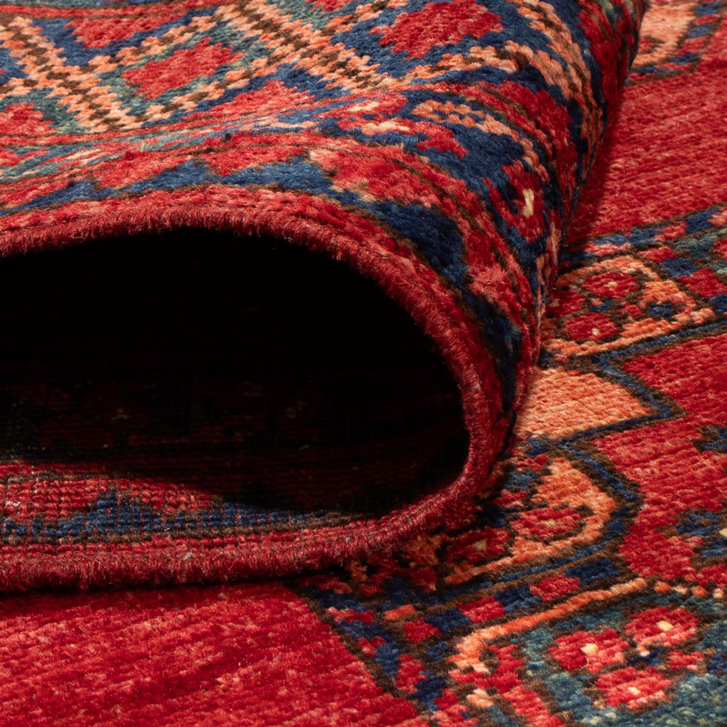 Tapis afghan - 181 x 124 cm - rouge