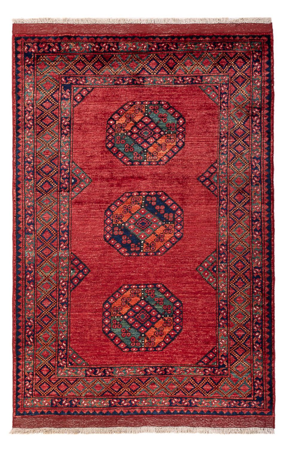 Afghansk tæppe - 186 x 123 cm - rød