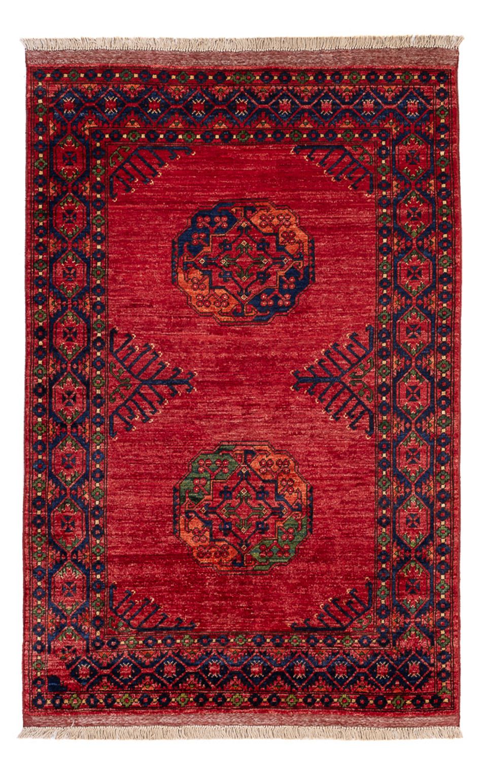 Afghansk tæppe - 188 x 123 cm - rød