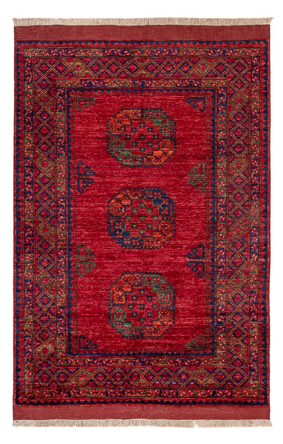 Afghansk tæppe - 182 x 122 cm - rød