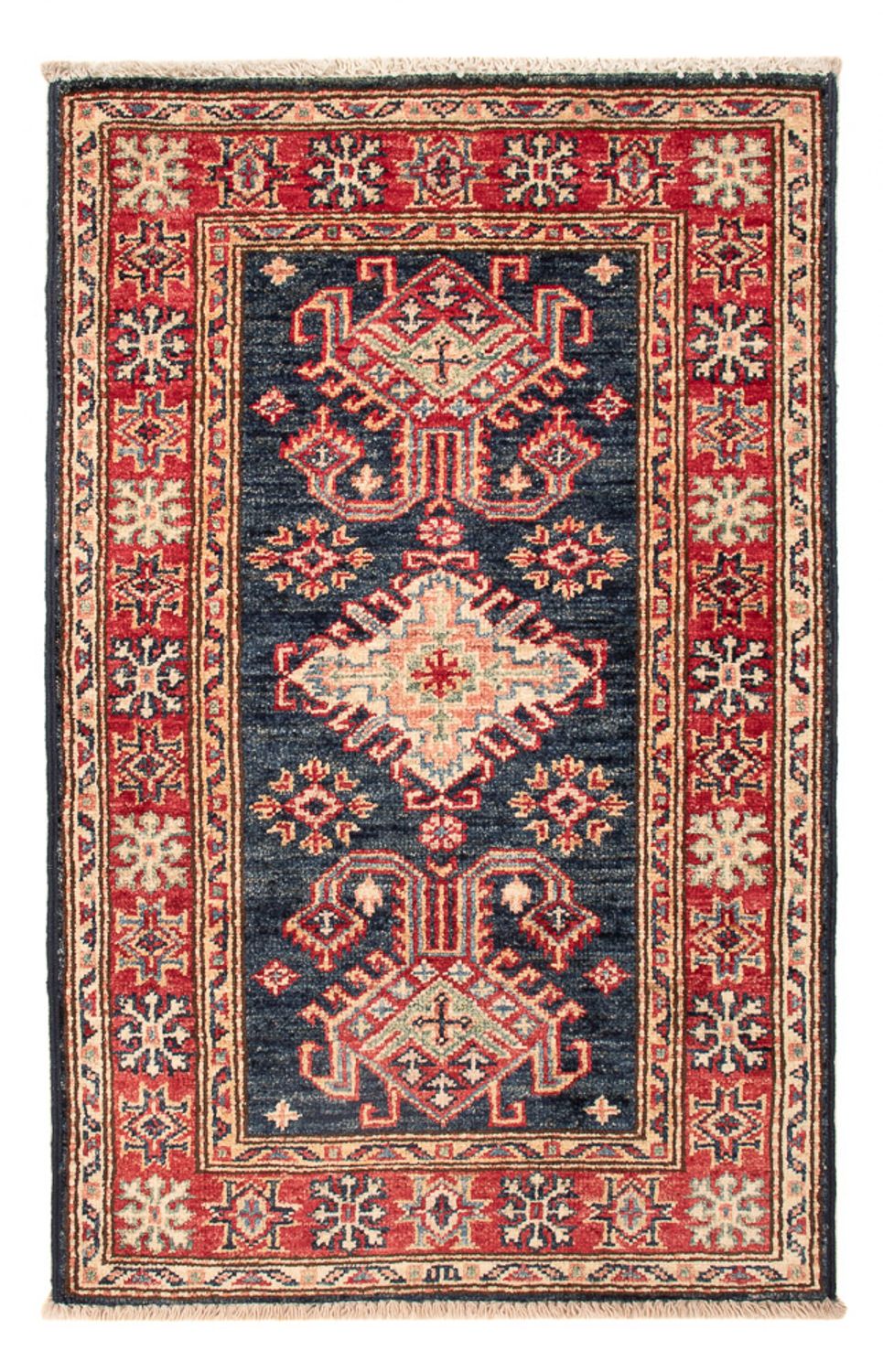 Alfombra Ziegler - Kazak - Real - 90 x 58 cm - azul oscuro