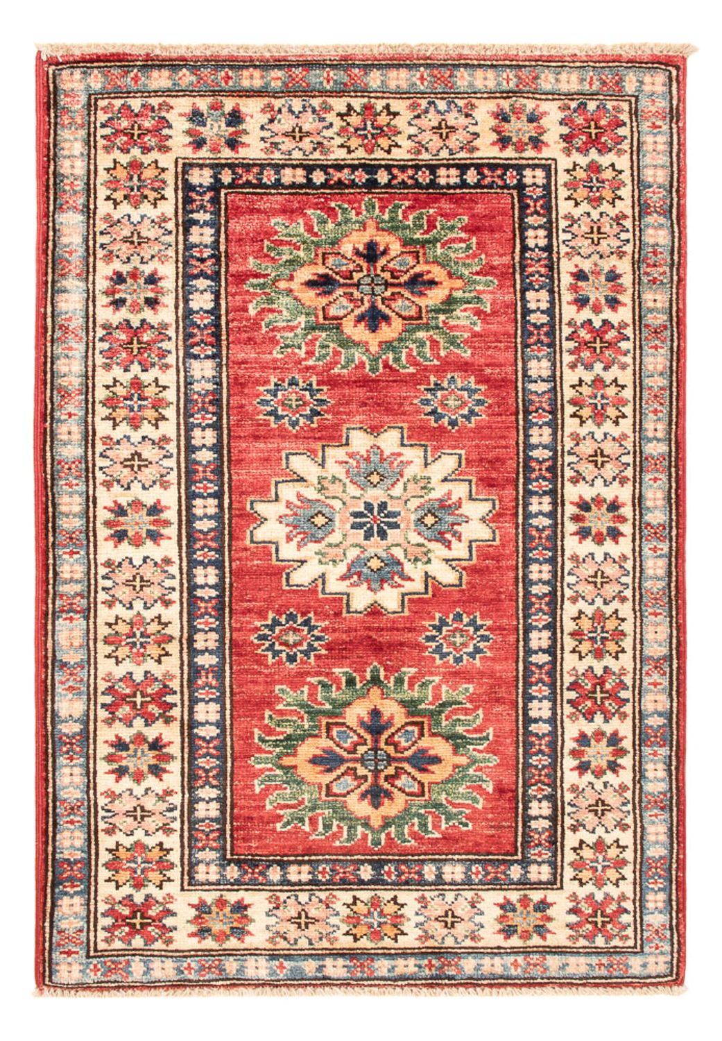 Tapete Ziegler - Kazak - Real - 90 x 62 cm - vermelho