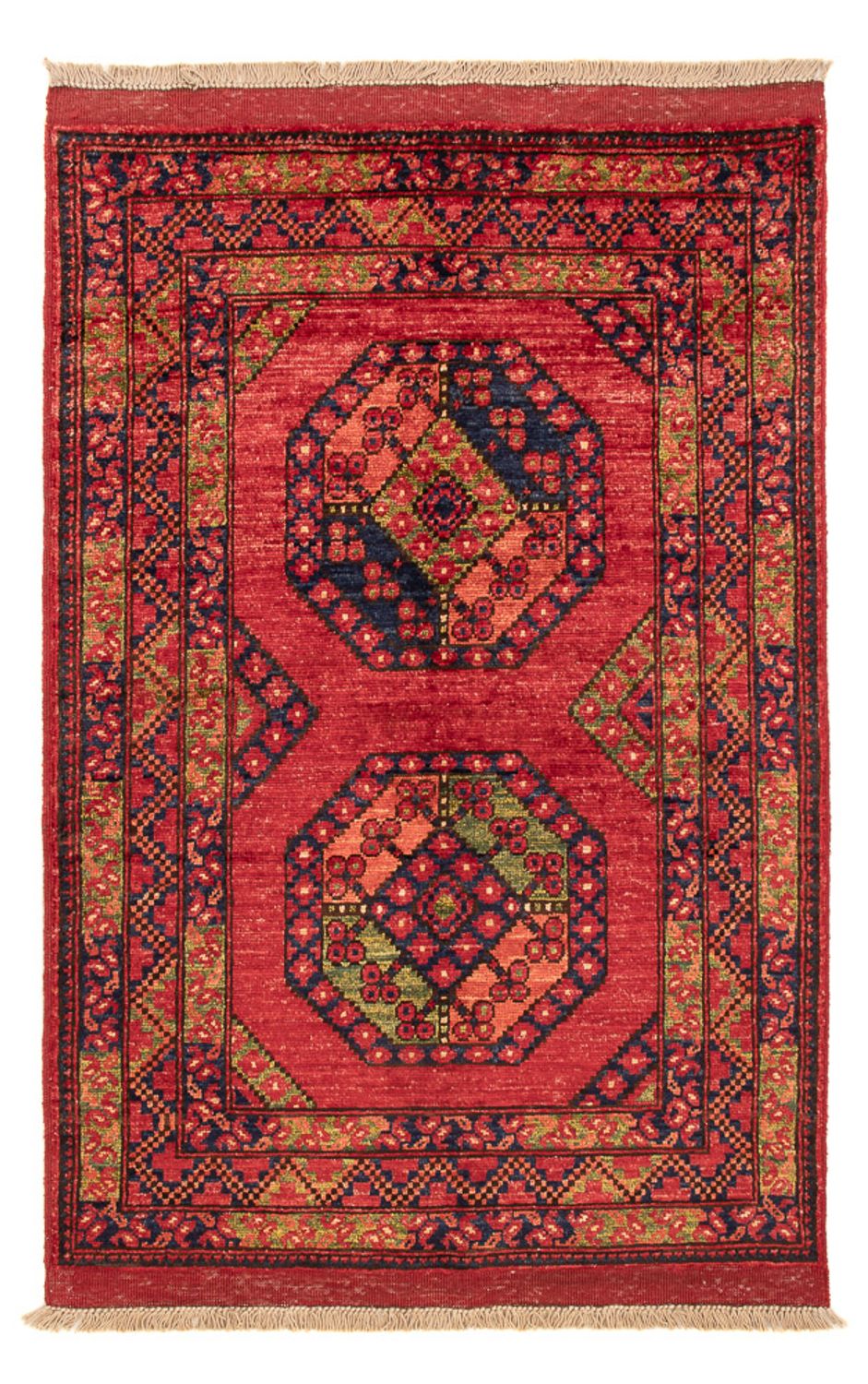 Afghansk tæppe - 123 x 82 cm - rød