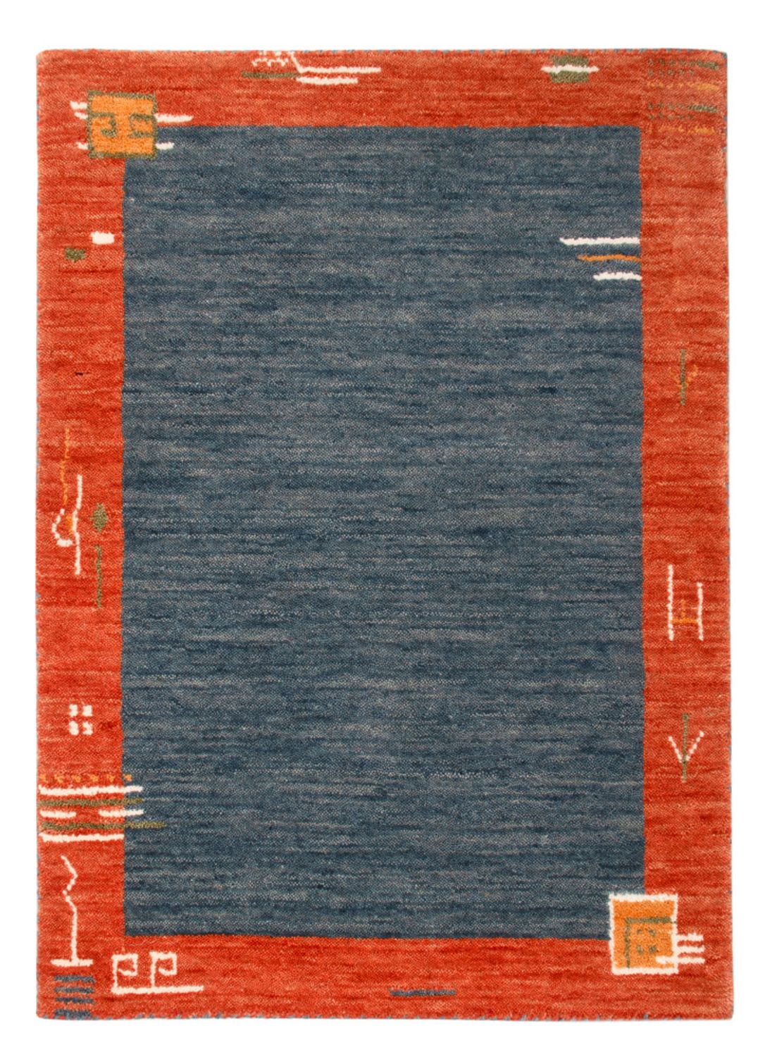 Gabbeh Tapijt - Zacht - 90 x 60 cm - blauw