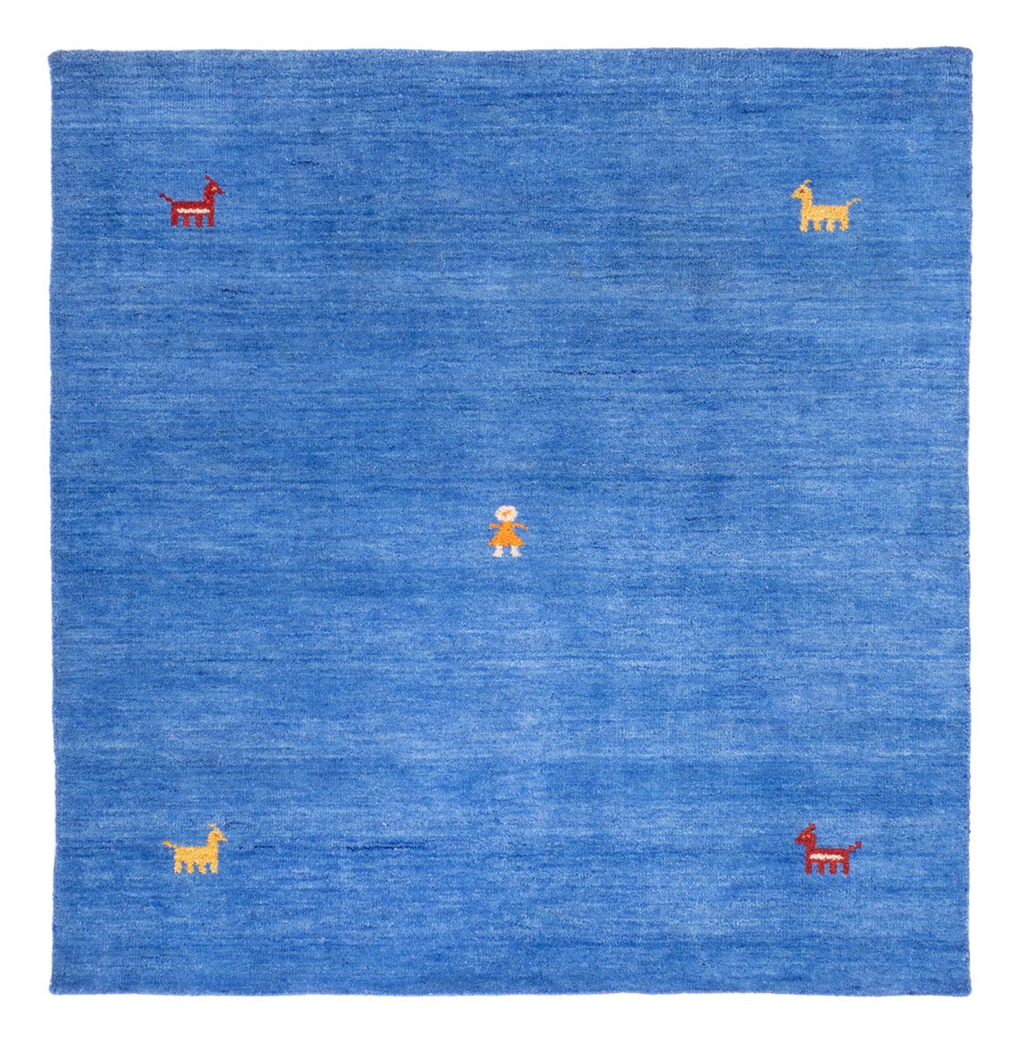 Gabbeh Teppich - Softy quadratisch  - 150 x 150 cm - blau